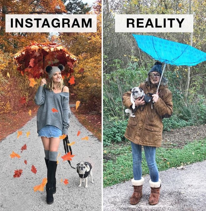 Géraldine West compare une photo sur Instagram à la réalité