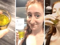 Ileana Paules-Bronet boit du jus de pickles
