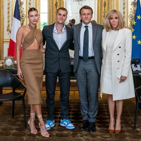 Justin Bieber, Emmanuel Macron et Brigitte macron