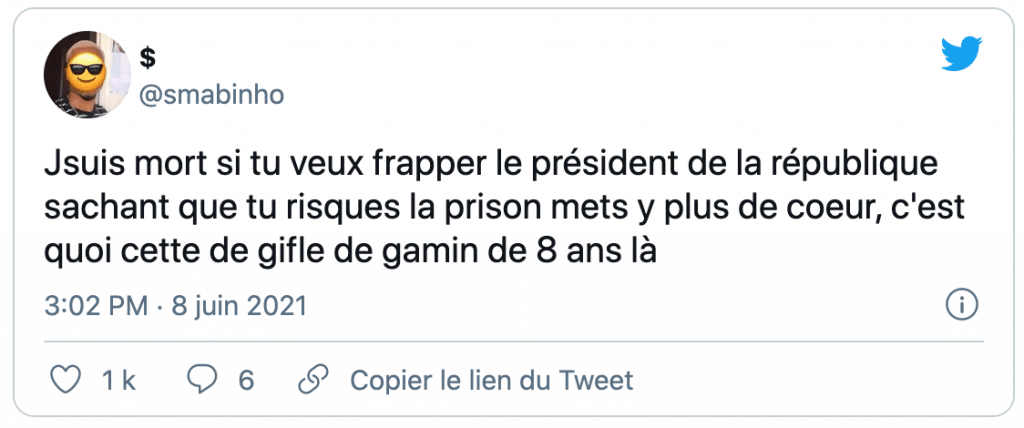 tweet sur la gifle de Macron