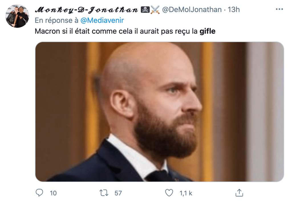 tweet sur la baffe du président