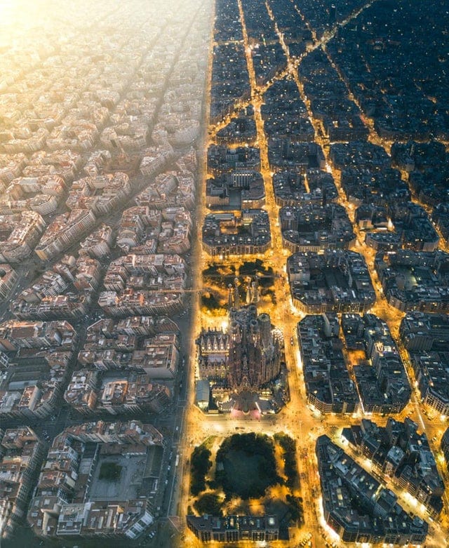 Barcelone de jour et de nuit