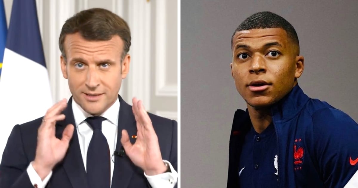Emmanuel Macron et Kylian Mbappe