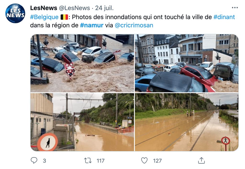 les inondations en belgique