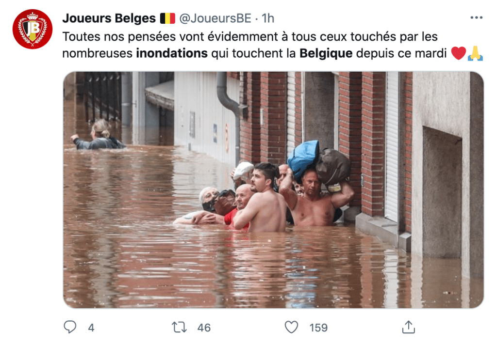 les inondations en belgique