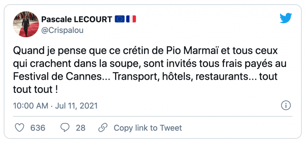 tweet sur Pio Marmaï