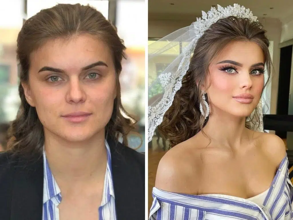 mariées avant/après maquillage doux
