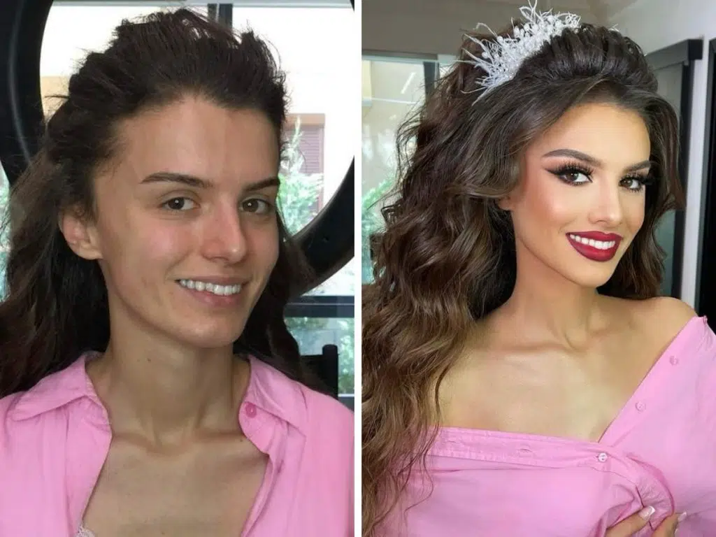 mariées avant/après maquillage réussi