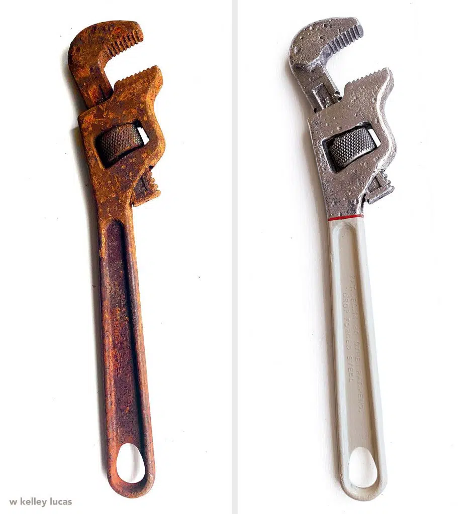 Une vieille clé à molette