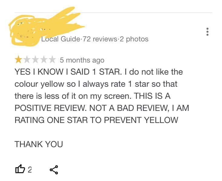 Commentaires sur la couleur jaune