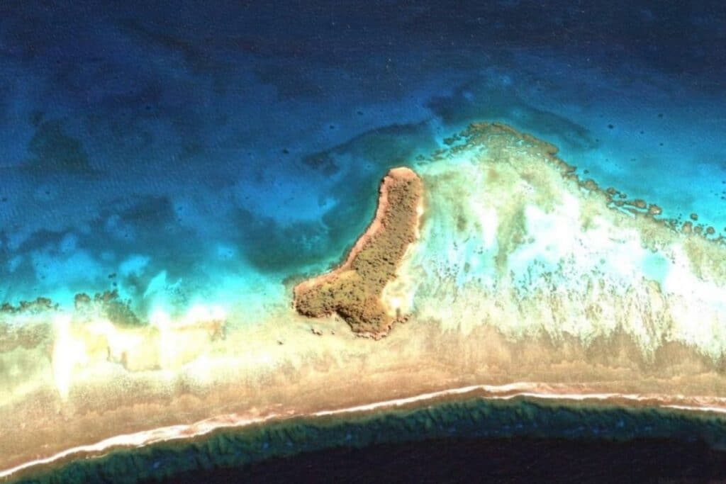 Île en forme de pénis au large de la Nouvelle-Zélande.