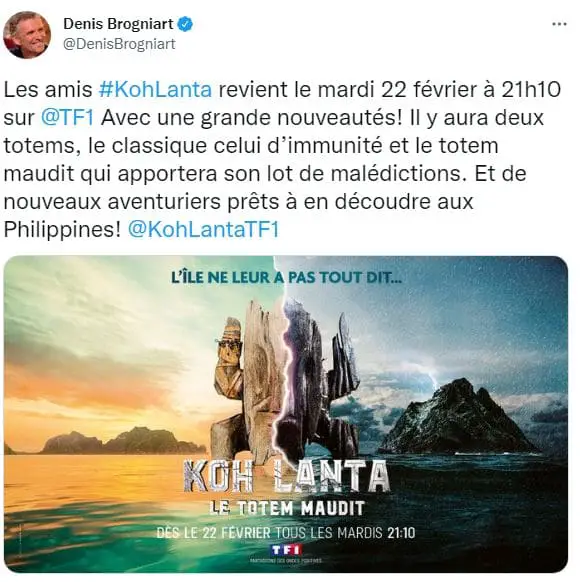 Denis Brogniart annonce le retour de Koh-Lanta sur TF1