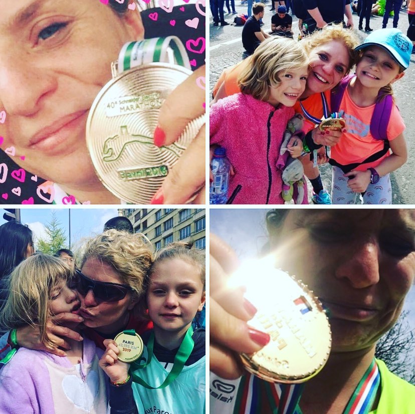 La marathonienne célèbre ses victoires avec ses filles