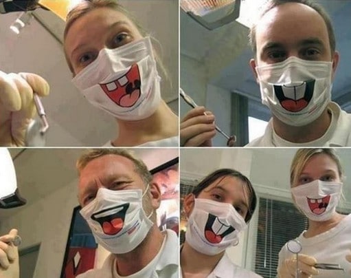 Des drôles de masques chez le dentiste