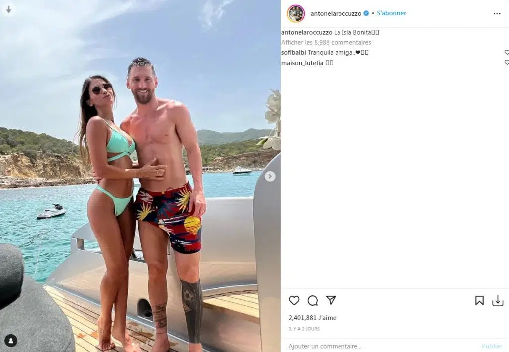 Lionel Messi et sa magnifique femme à Ibiza