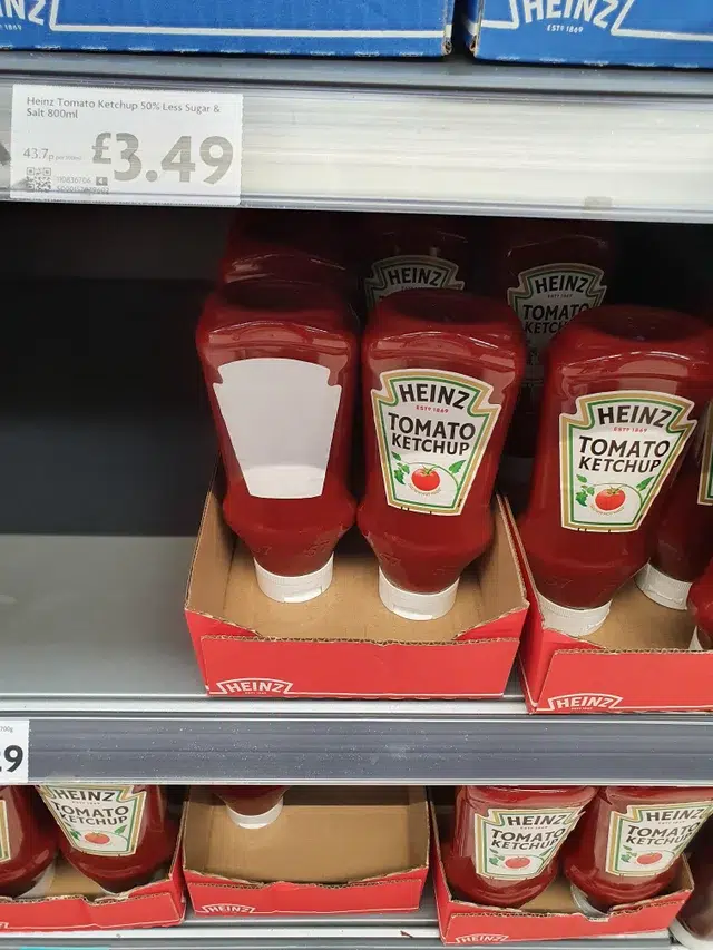 Ketchup Heinz sans étiquette