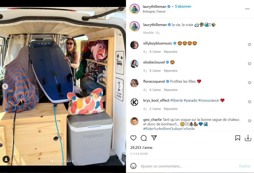 L'ex-Miss France a aménagé son van pour cette escapade