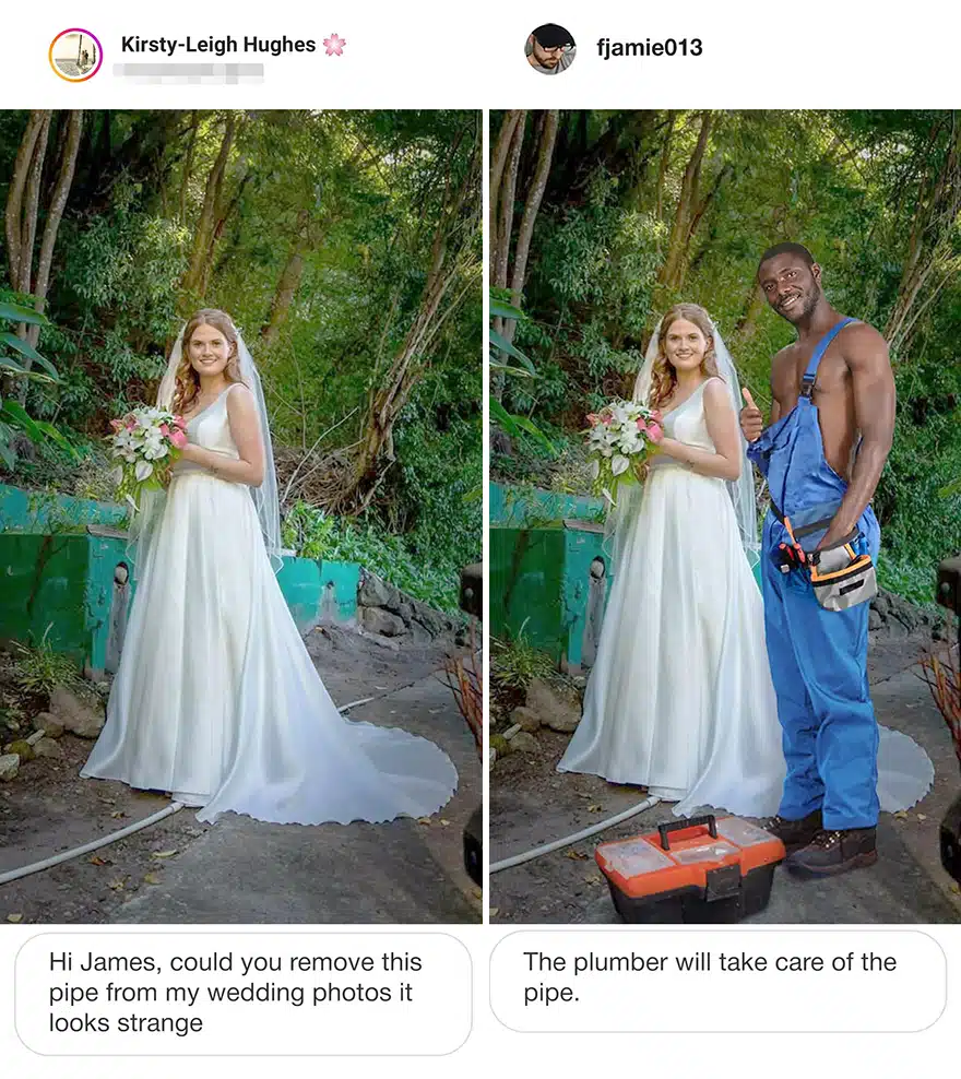 Une mariée et un plombier