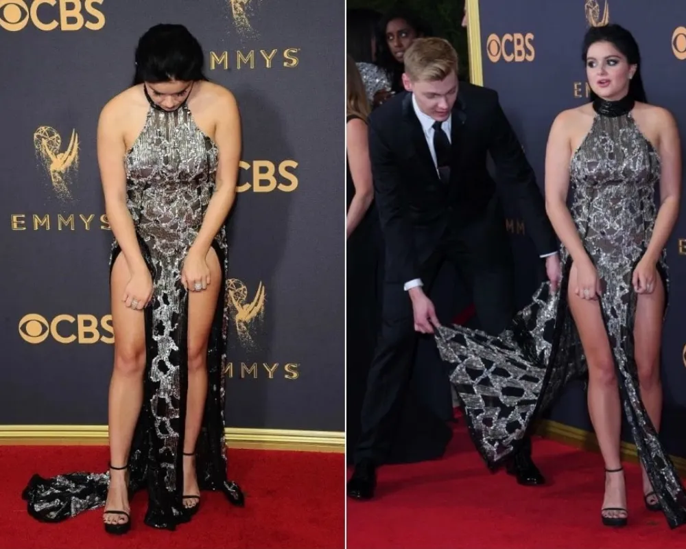 La star a opté une robe comportant deux fentes hautes - Photo : Getty Images